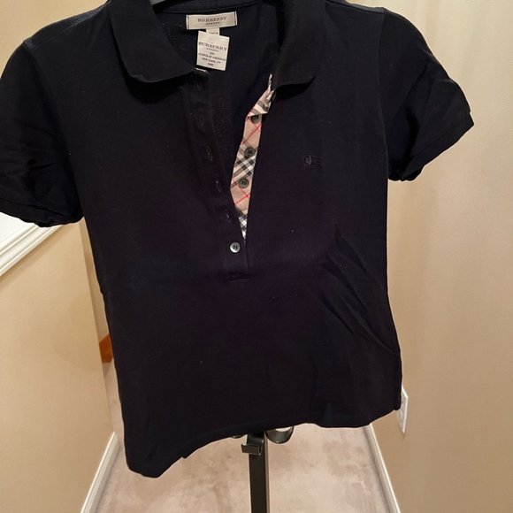 Burberry Tops - Burberry Golf Shirt plaid button up black cute polo collar iconic y2k sporty